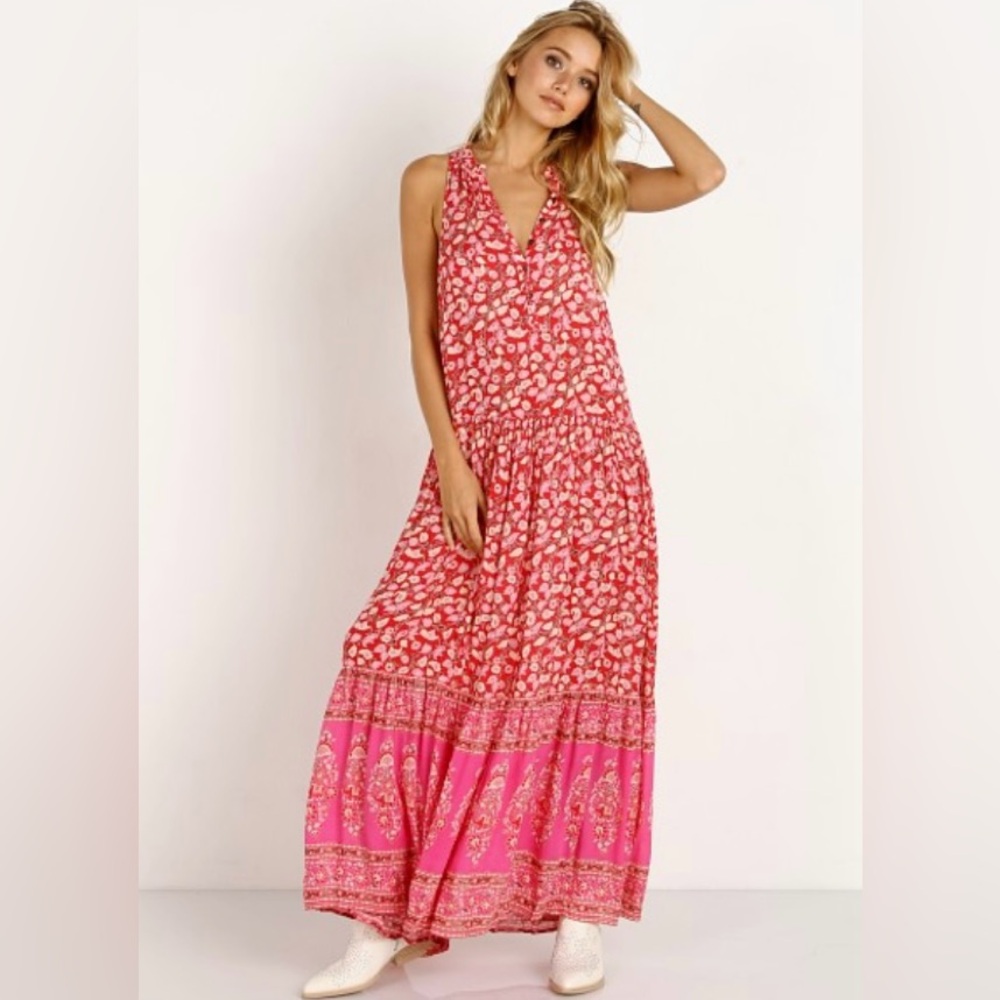 Spell and The Gypsy Delirium Maxi Dress Red Coral